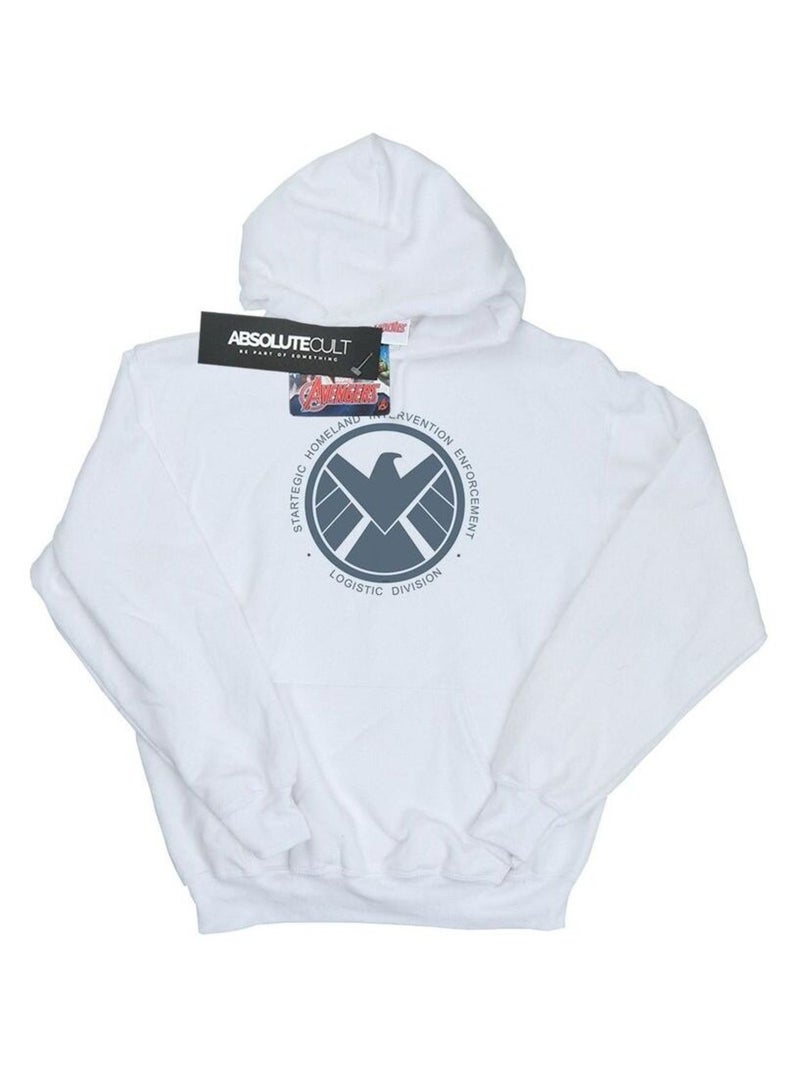 Marvel - Sweat à capuche AGENTS OF SHIELD LOGISTICS DIVISION Blanc - Kiabi