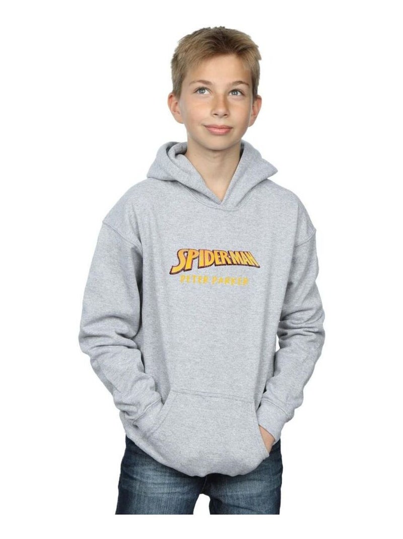 Marvel - Sweat à capuche AKA PETER PARKER Gris chiné - Kiabi