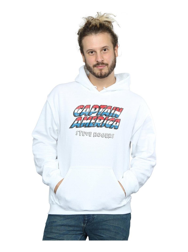 Marvel - Sweat à capuche AKA STEVE ROGERS Blanc - Kiabi