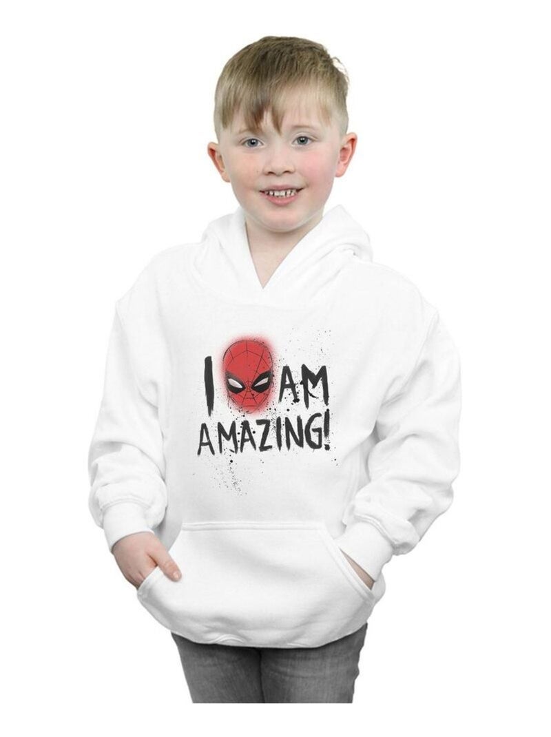 Marvel - Sweat à capuche AM AMAZING Blanc - Kiabi