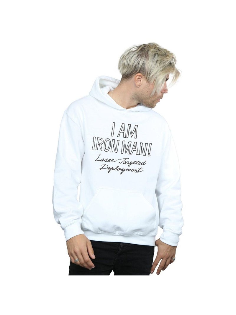 Marvel - Sweat à capuche AM IRON FIST MAN Blanc - Kiabi