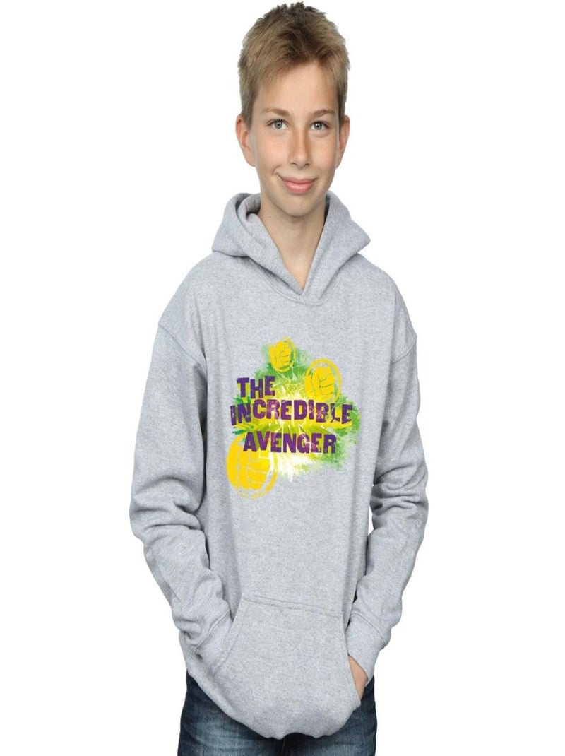 Marvel - Sweat à capuche AVENGER Gris chiné - Kiabi
