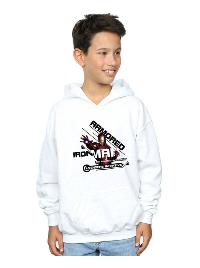 Marvel - Sweat à capuche AVENGERS ARMOURED AVENGER Blanc - Kiabi