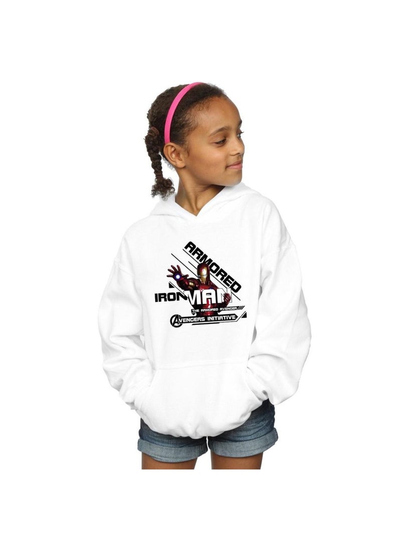 Marvel - Sweat à capuche AVENGERS ARMOURED AVENGER Blanc - Kiabi