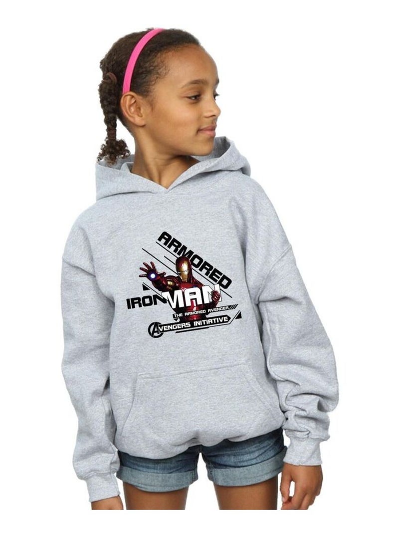 Marvel - Sweat à capuche AVENGERS ARMOURED AVENGER Gris chiné - Kiabi