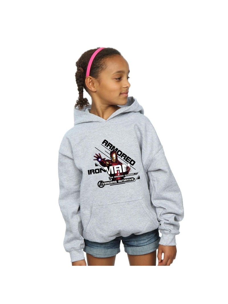 Marvel - Sweat à capuche AVENGERS ARMOURED AVENGER Gris chiné - Kiabi