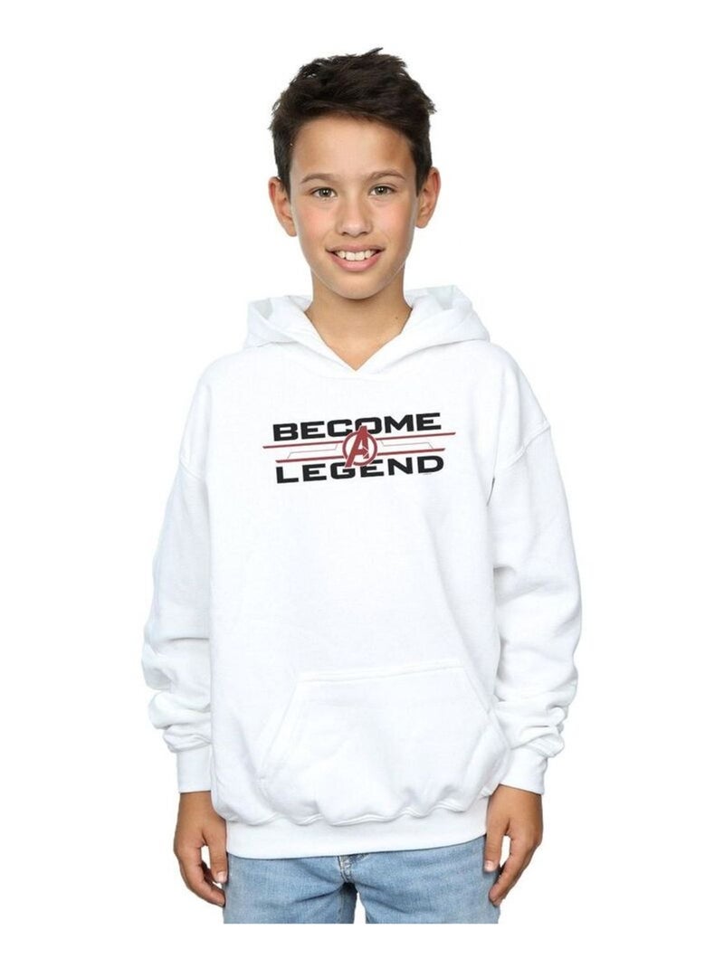 Marvel - Sweat à capuche AVENGERS ENDGAME BECOME A LEGEND Blanc - Kiabi