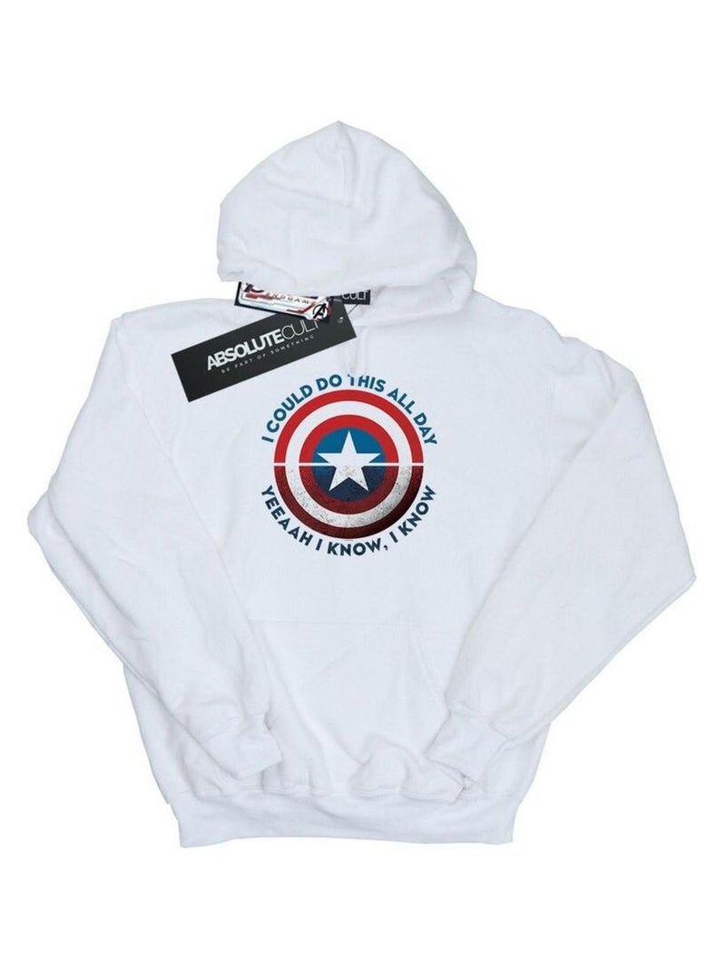 Marvel - Sweat à capuche AVENGERS ENDGAME DO THIS ALL DAY Blanc - Kiabi