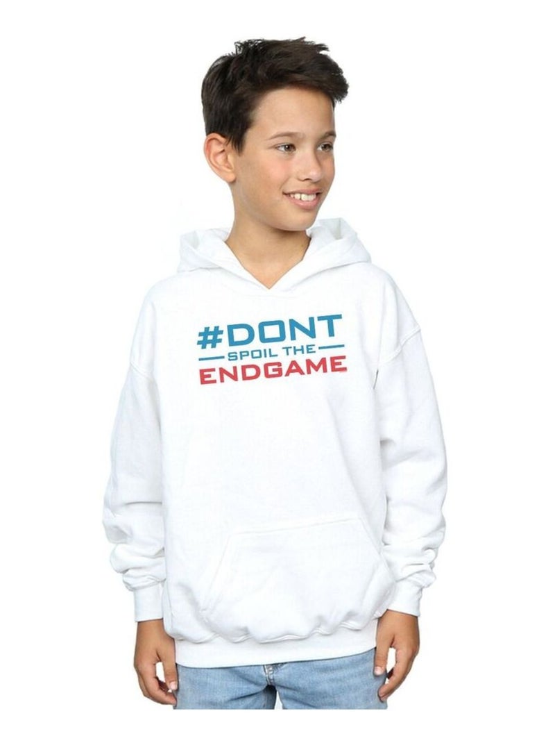 Marvel - Sweat à capuche AVENGERS ENDGAME DON'T SPOIL THE ENDGAME Blanc - Kiabi