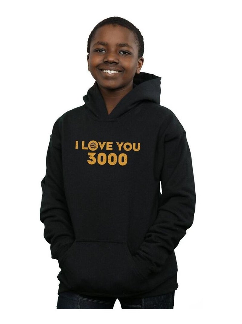 Marvel - Sweat à capuche AVENGERS ENDGAME LOVE YOU ARC REACTOR Noir - Kiabi