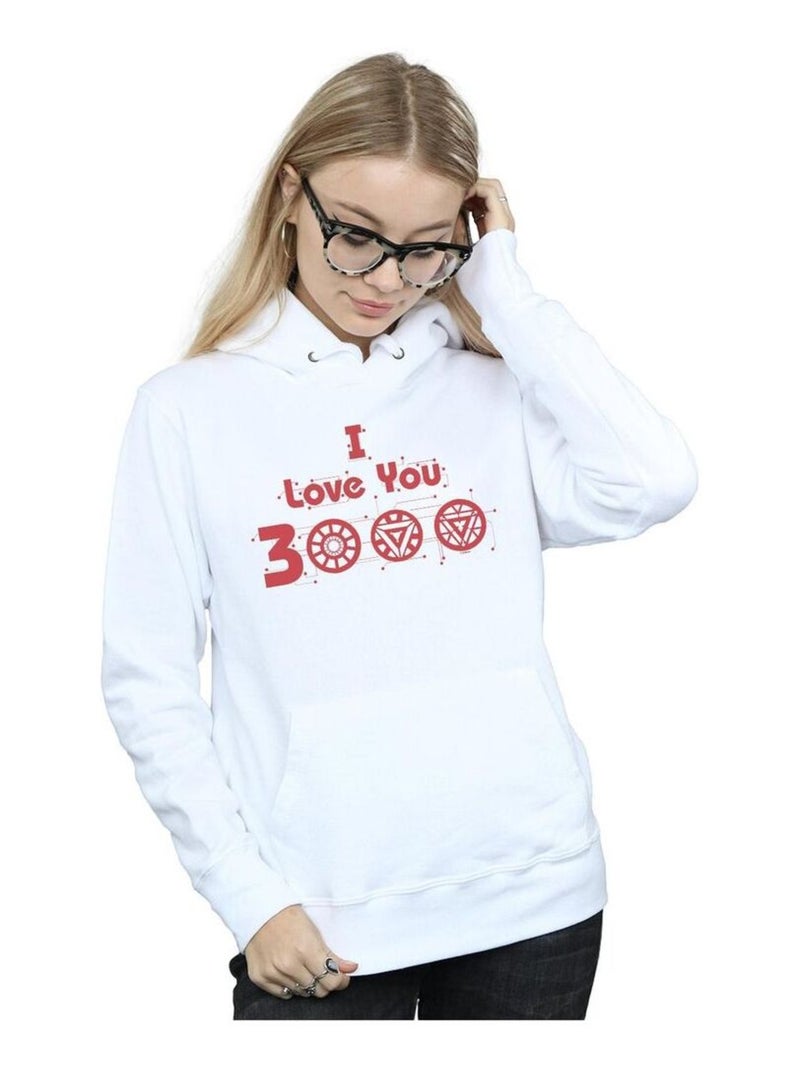 Marvel - Sweat à capuche AVENGERS ENDGAME LOVE YOU Blanc - Kiabi