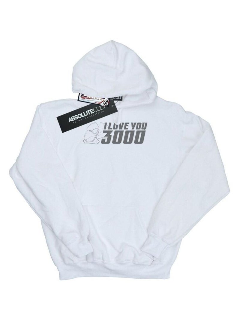 Marvel - Sweat à capuche AVENGERS ENDGAME LOVE YOU Blanc - Kiabi