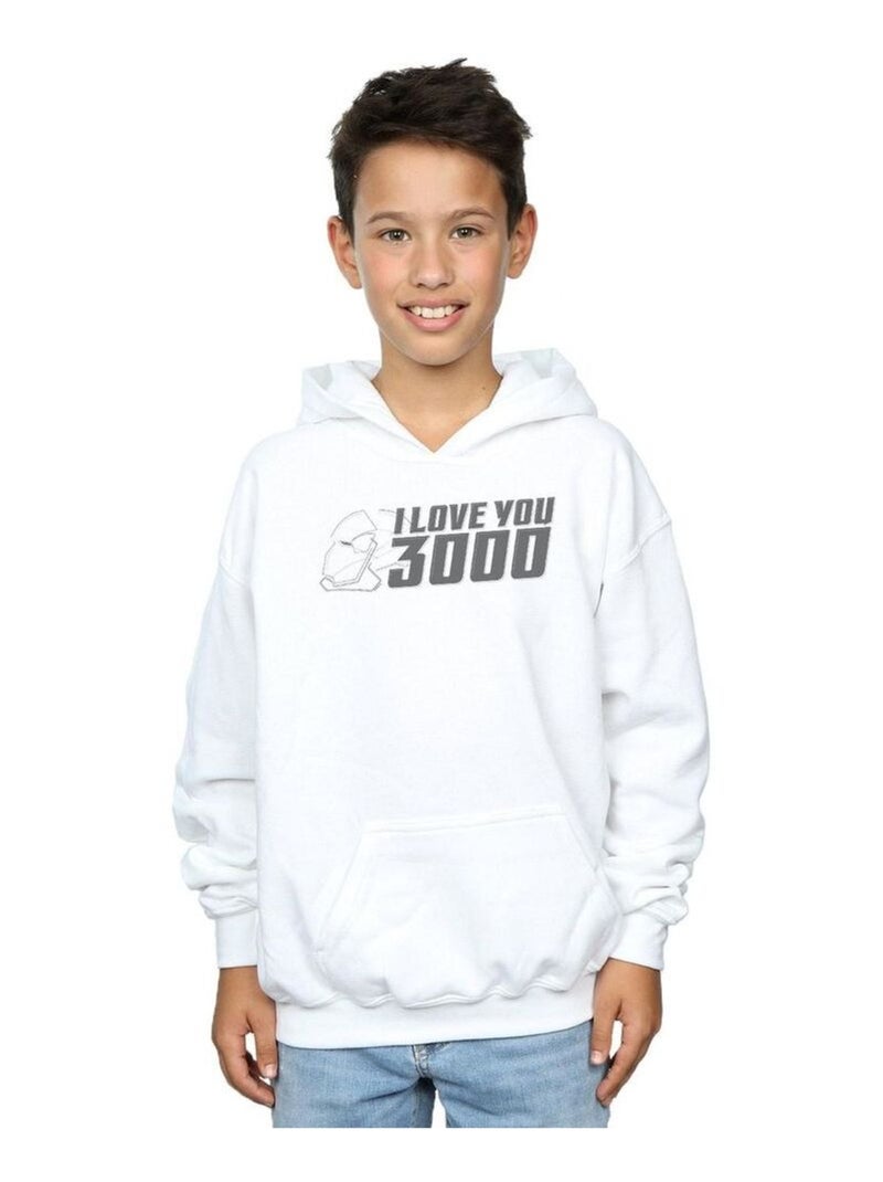 Marvel - Sweat à capuche AVENGERS ENDGAME LOVE YOU Blanc - Kiabi