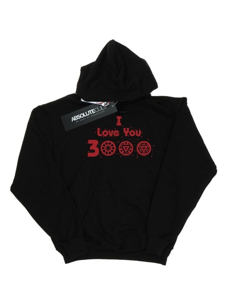 Marvel - Sweat à capuche AVENGERS ENDGAME LOVE YOU Noir - Kiabi