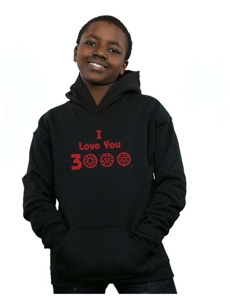 Marvel - Sweat à capuche AVENGERS ENDGAME LOVE YOU Noir - Kiabi