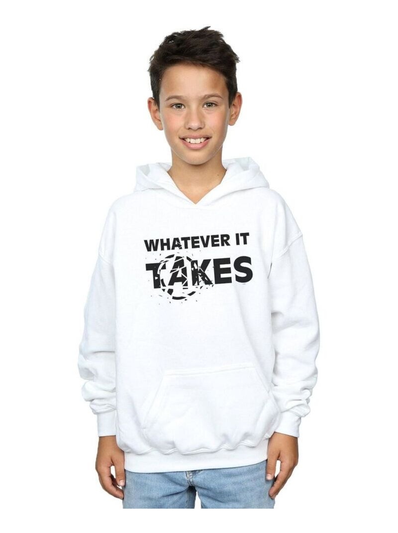 Marvel - Sweat à capuche AVENGERS ENDGAME WHATEVER IT TAKES Blanc - Kiabi
