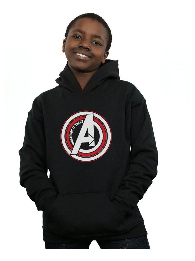 Marvel - Sweat à capuche AVENGERS ENDGAME WHATEVER IT TAKES SYMBOL Noir - Kiabi