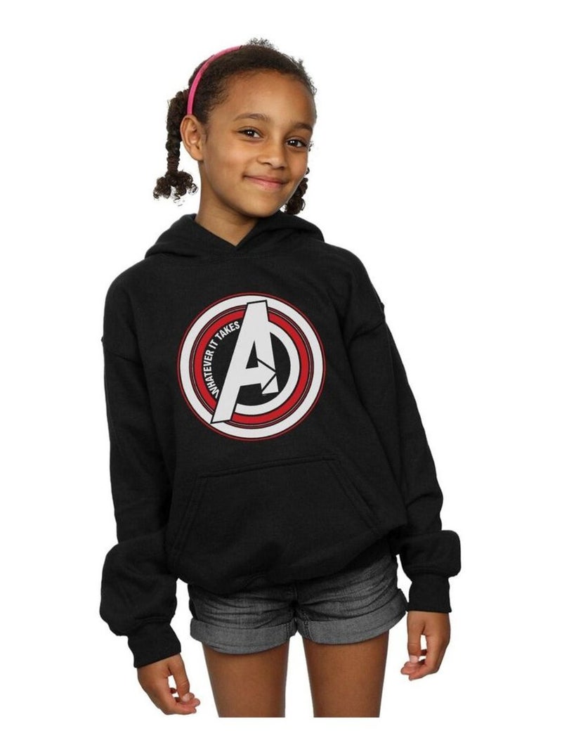 Marvel - Sweat à capuche AVENGERS ENDGAME WHATEVER IT TAKES SYMBOL Noir - Kiabi