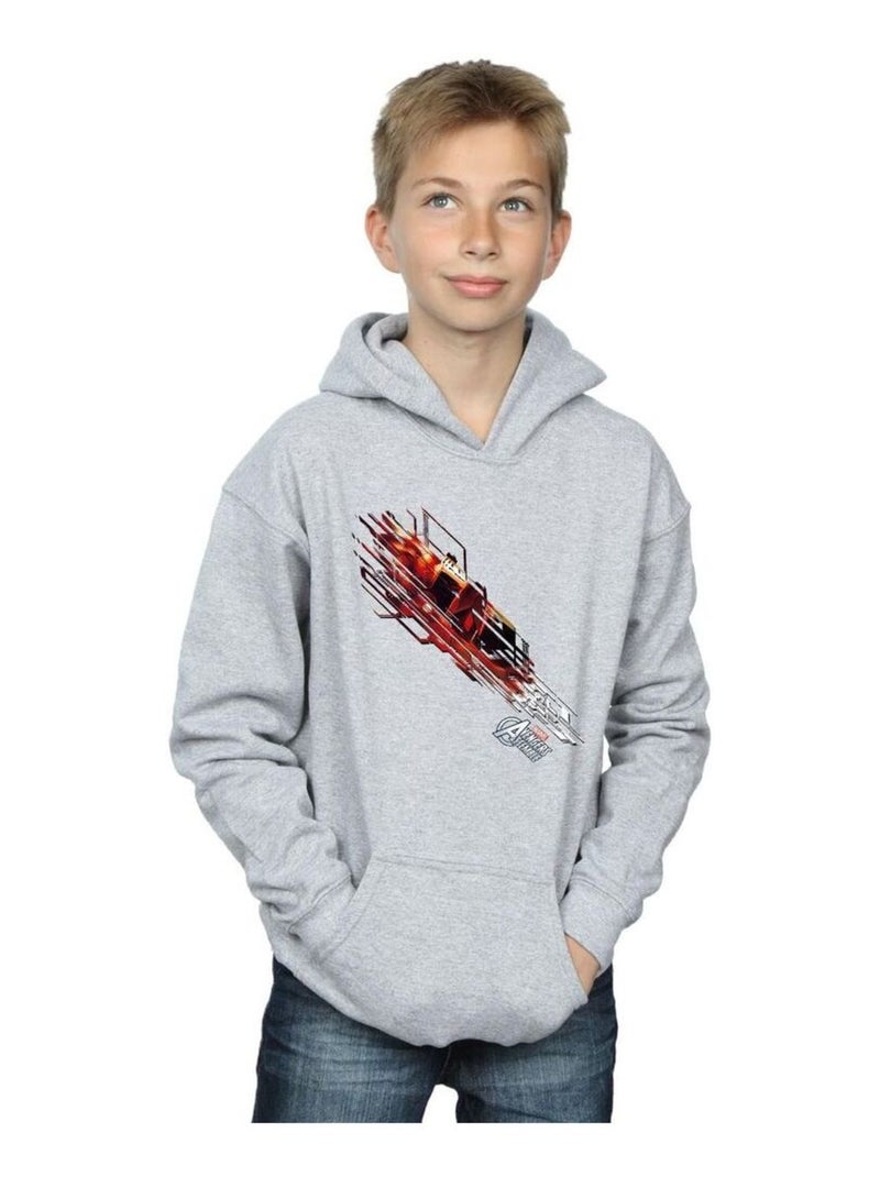 Marvel - Sweat à capuche AVENGERS Gris chiné - Kiabi