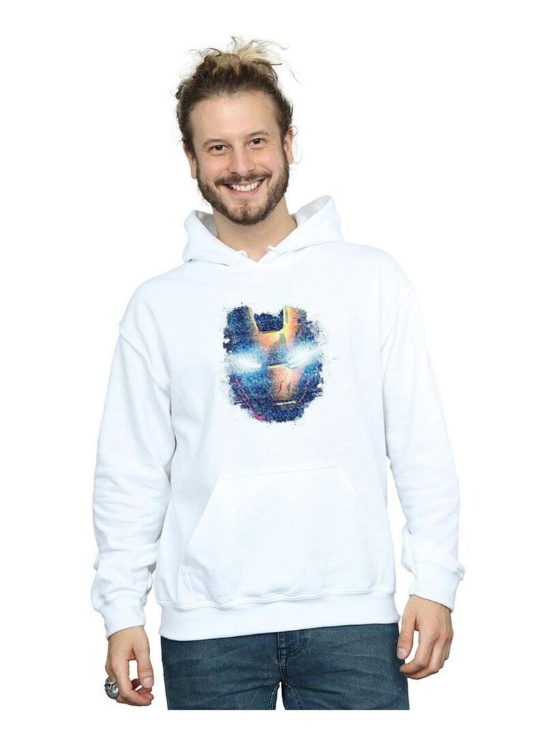 Marvel - Sweat à capuche AVENGERS HEAD Blanc - Kiabi
