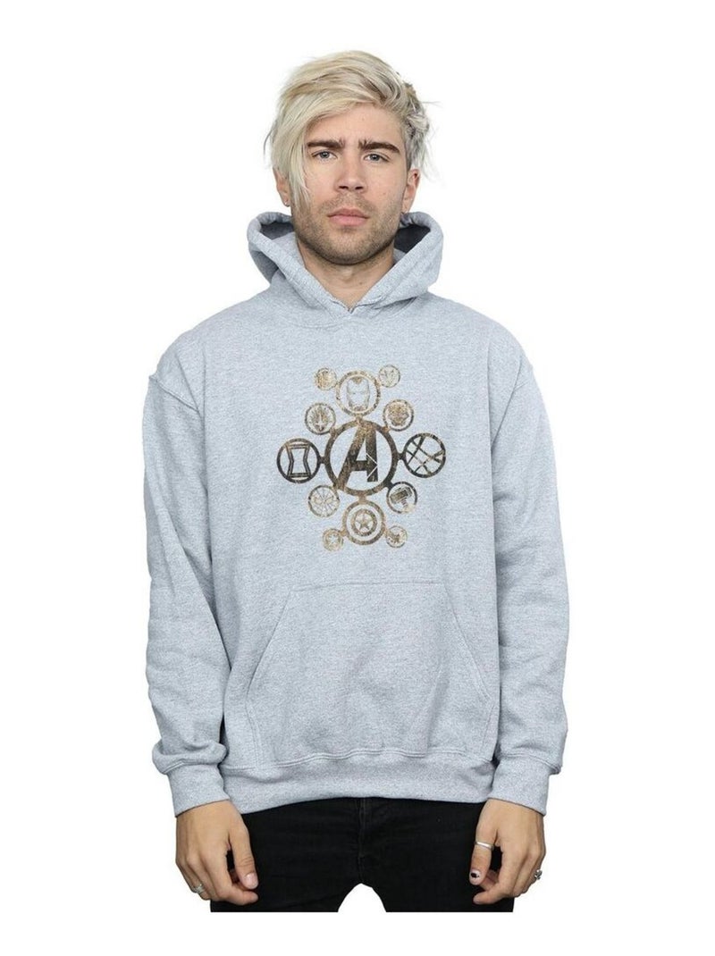 Marvel - Sweat à capuche AVENGERS INFINITY WAR Gris chiné - Kiabi