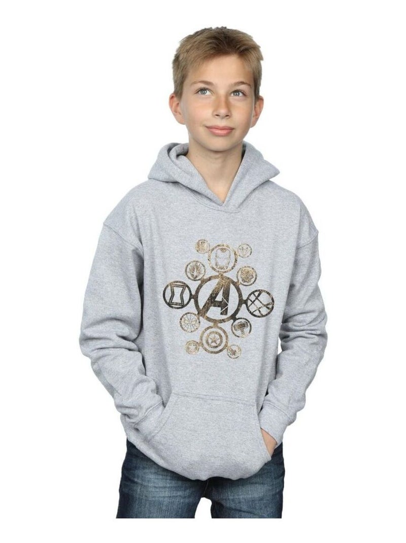 Marvel - Sweat à capuche AVENGERS INFINITY WAR Gris chiné - Kiabi