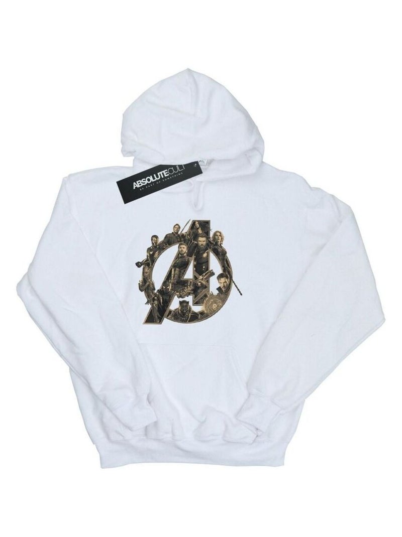 Marvel - Sweat à capuche AVENGERS INFINITY WAR MARVEL Blanc - Kiabi