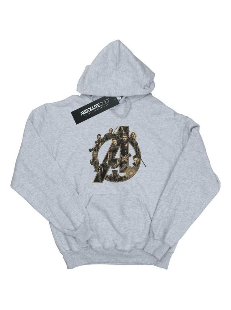Marvel - Sweat à capuche AVENGERS INFINITY WAR MARVEL Gris chiné - Kiabi
