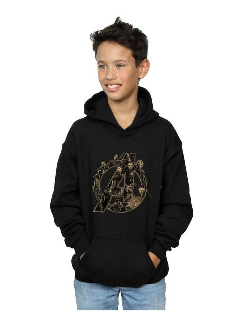 Marvel - Sweat à capuche AVENGERS INFINITY WAR MARVEL Noir - Kiabi