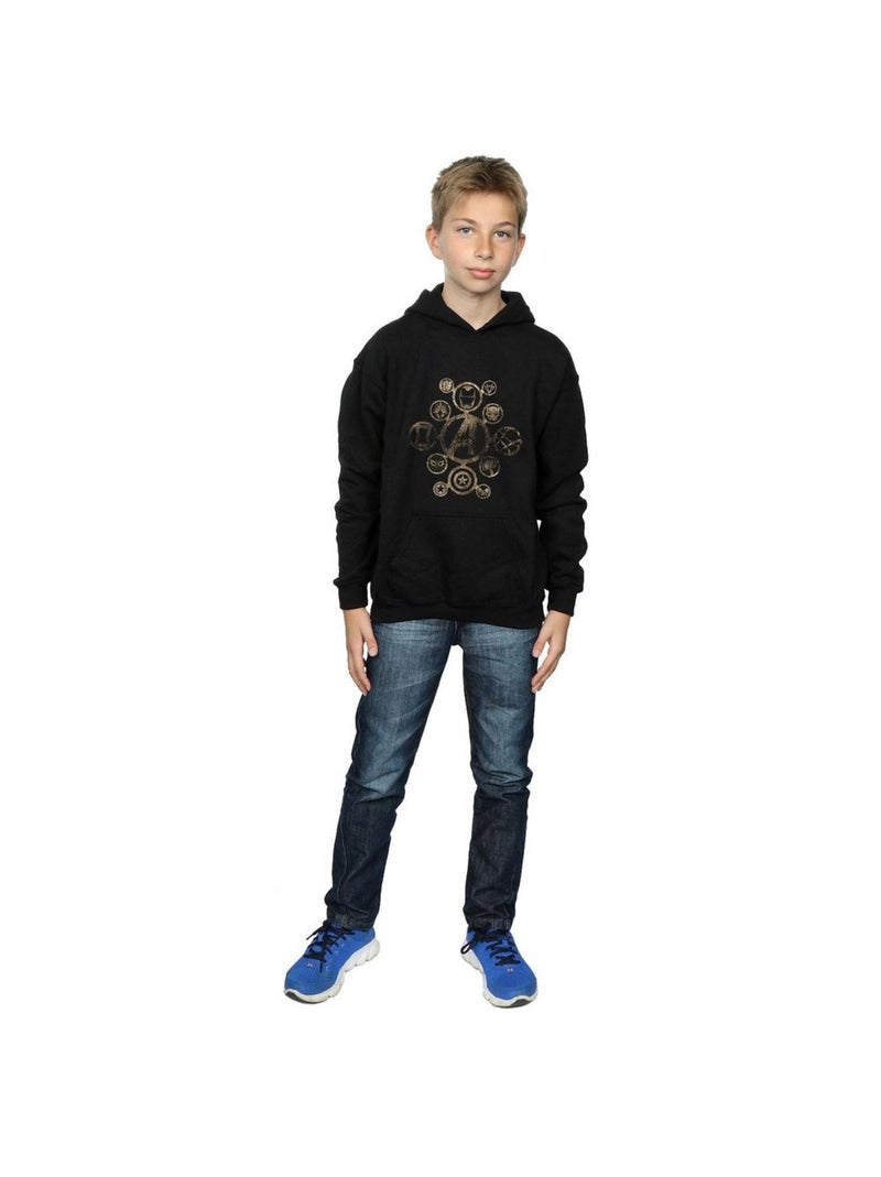 Marvel - Sweat à capuche AVENGERS INFINITY WAR Noir - Kiabi