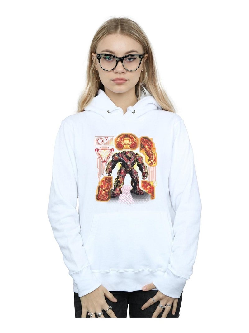 Marvel - Sweat à capuche AVENGERS INFINITY WARBUSTER Blanc - Kiabi