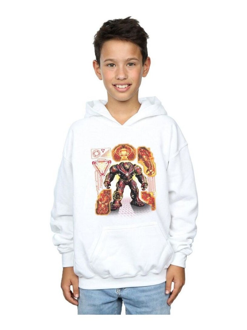 Marvel - Sweat à capuche AVENGERS INFINITY WARBUSTER Blanc - Kiabi