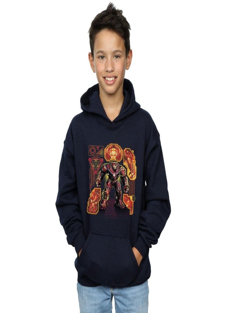 Marvel - Sweat à capuche AVENGERS INFINITY WARBUSTER Bleu marine - Kiabi