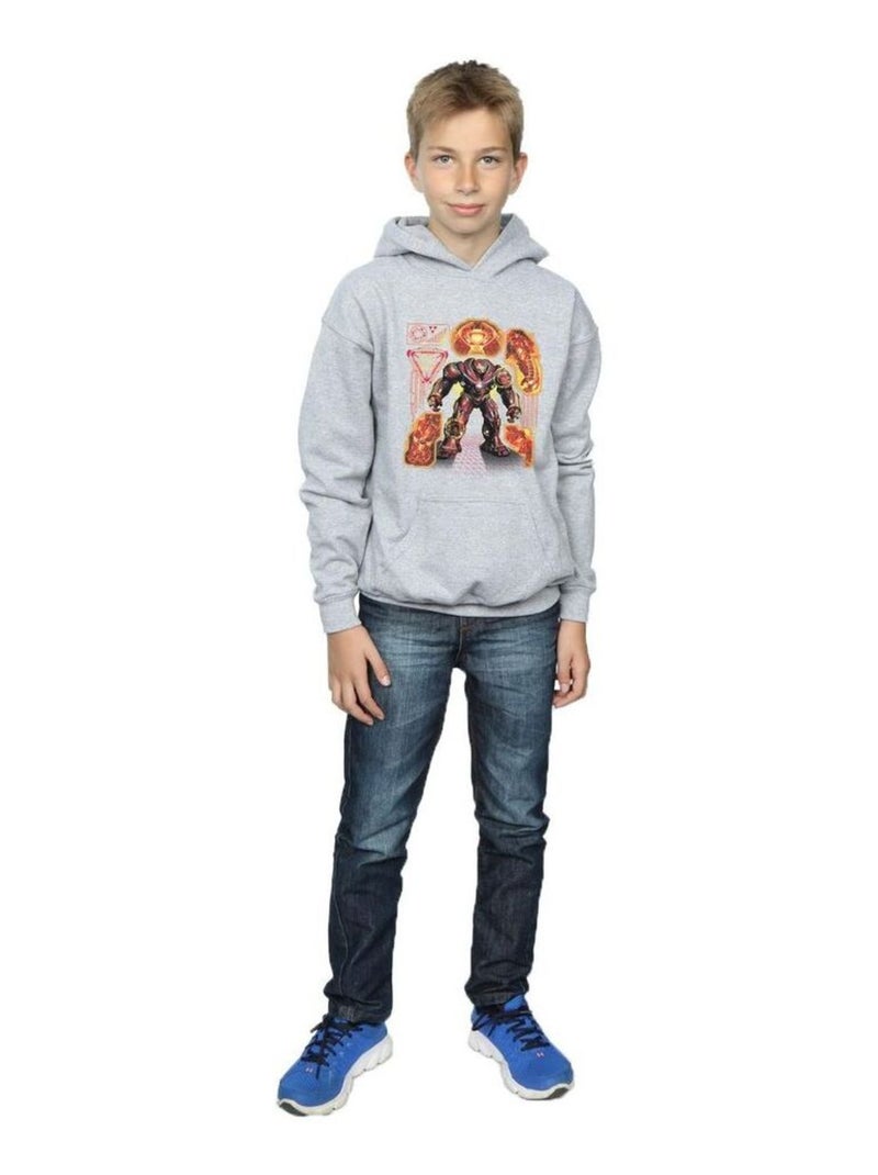 Marvel - Sweat à capuche AVENGERS INFINITY WARBUSTER Gris chiné - Kiabi