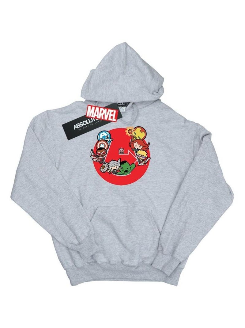 Marvel - Sweat à capuche AVENGERS READY STEADY WAR Gris chiné - Kiabi