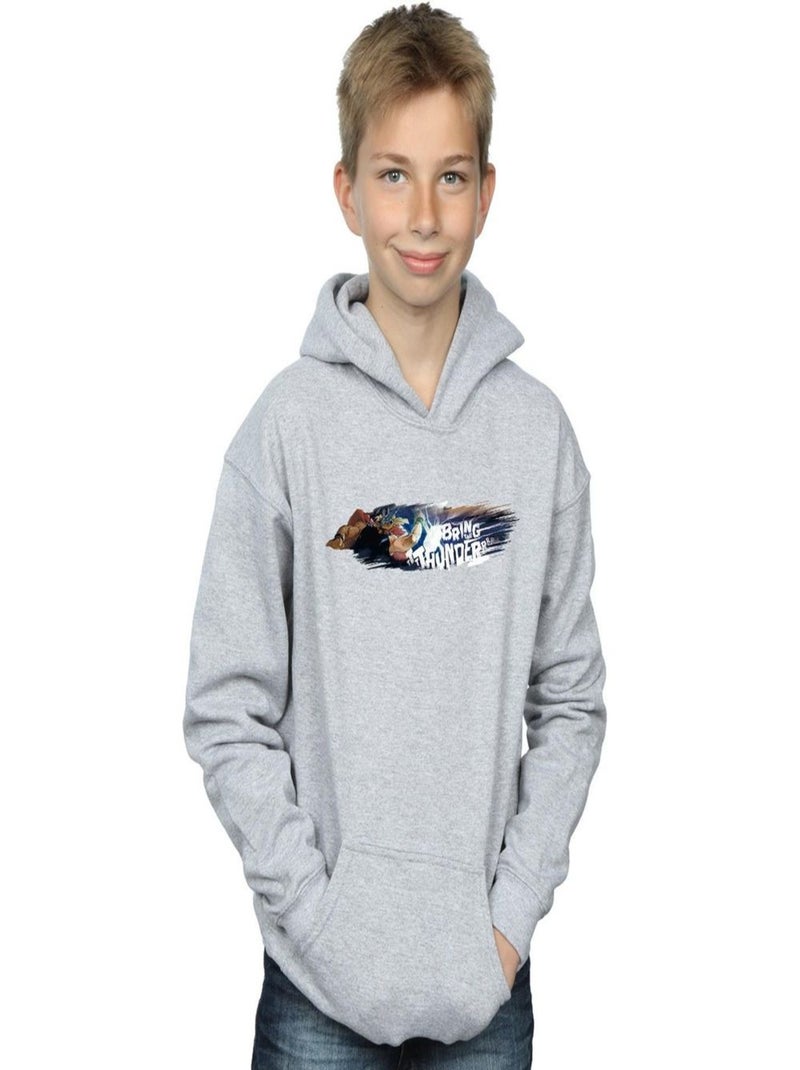 Marvel - Sweat à capuche BRING THE THUNDER Gris chiné - Kiabi
