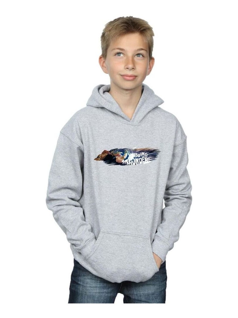 Marvel - Sweat à capuche BRING THE THUNDER Gris chiné - Kiabi