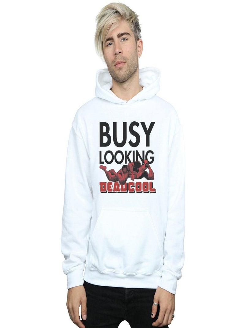 Marvel - Sweat à capuche BUSY LOOKING DEADCOOL Blanc - Kiabi