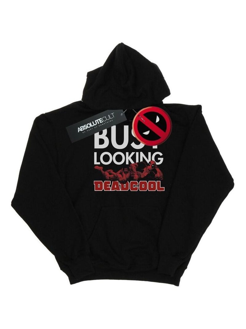 Marvel - Sweat à capuche BUSY LOOKING DEADCOOL Noir - Kiabi