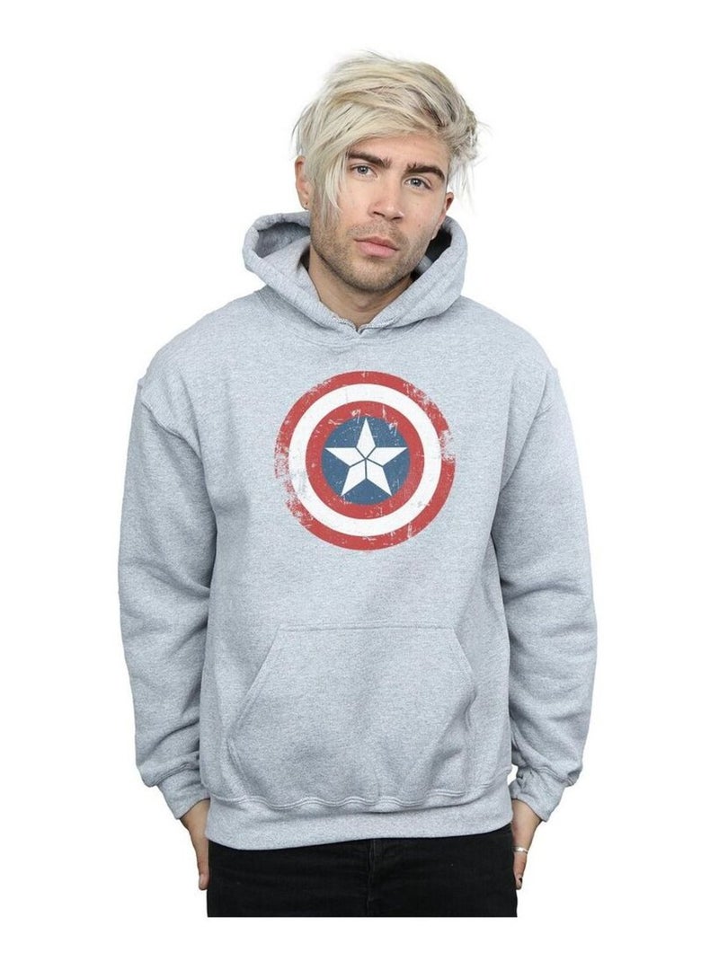 Marvel - Sweat à capuche CIVIL WAR Gris chiné - Kiabi
