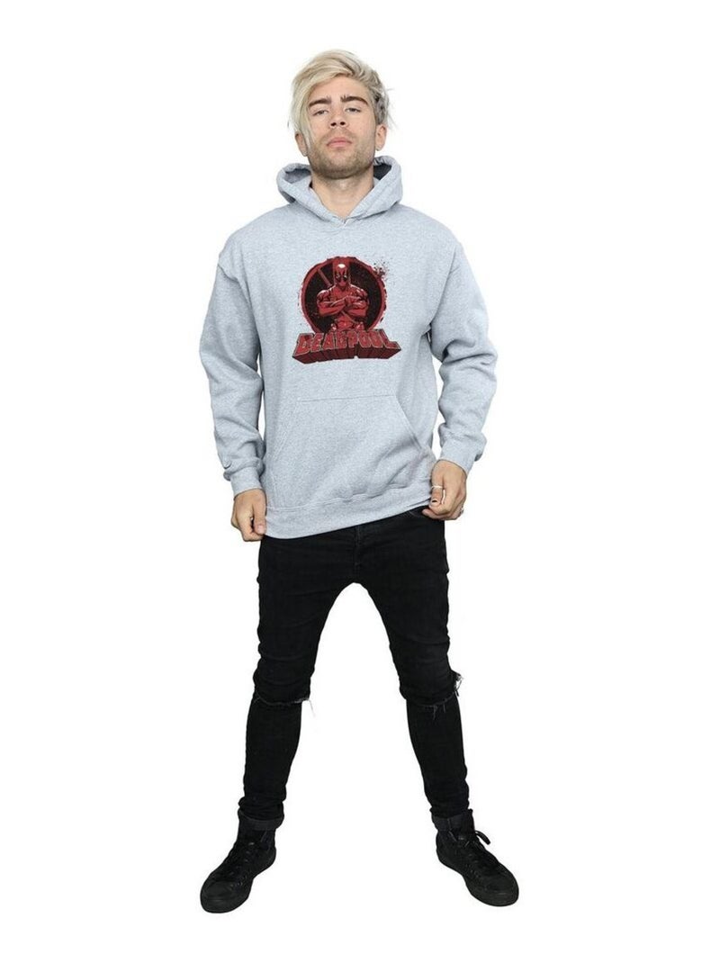 Marvel - Sweat à capuche CROSSED ARMS Gris chiné - Kiabi