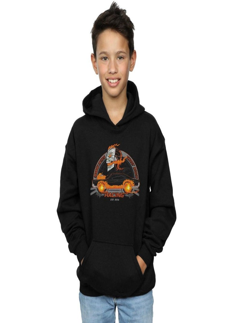 Marvel - Sweat à capuche GHOST RIDER ROBBIE REYES RACING Noir - Kiabi