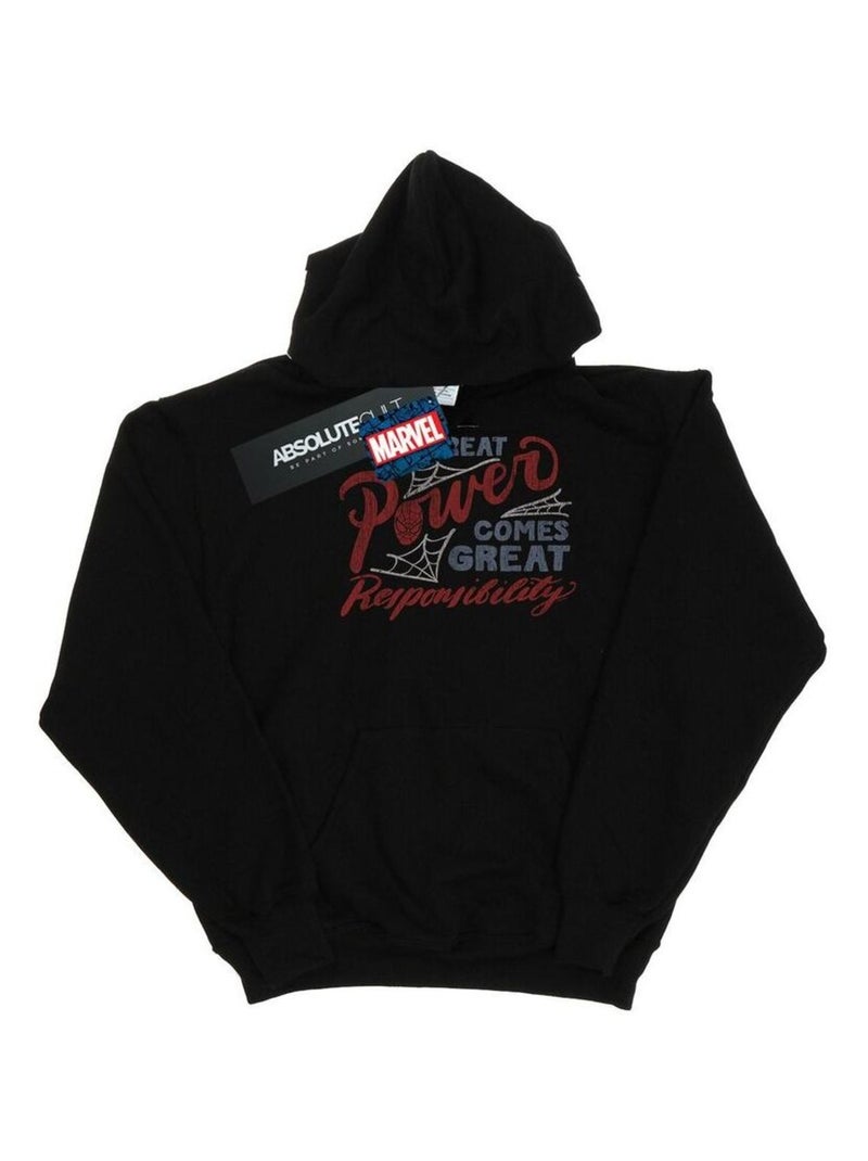 Marvel - Sweat à capuche GREAT RESPONSIBILITY Noir - Kiabi