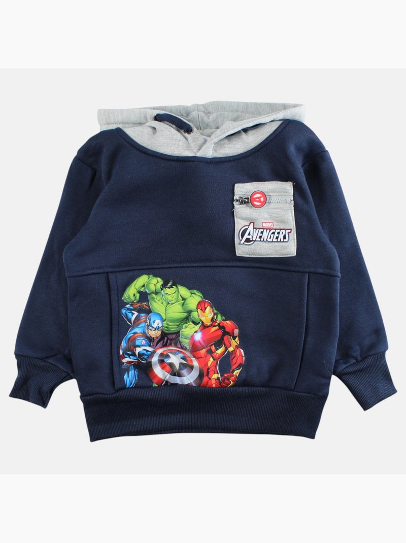 Marvel - sweat à capuche imprimé, poche kangourou Bleu marine - Kiabi