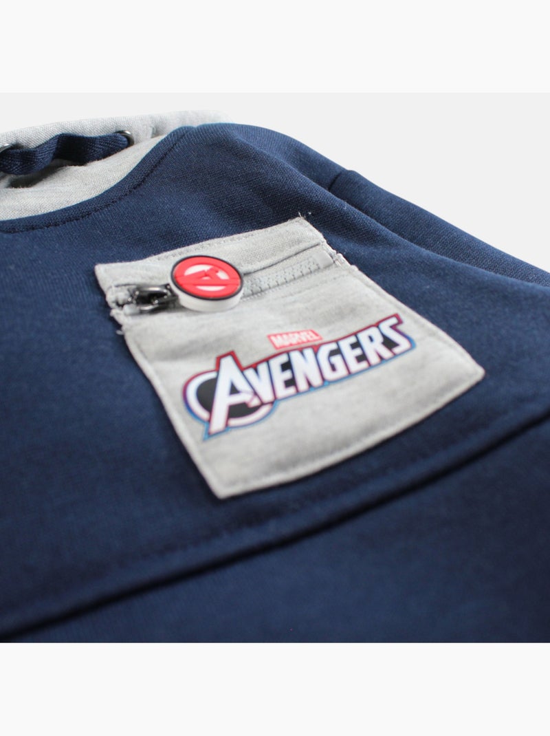Marvel - sweat à capuche imprimé poche kangourou, manches longues Bleu marine - Kiabi