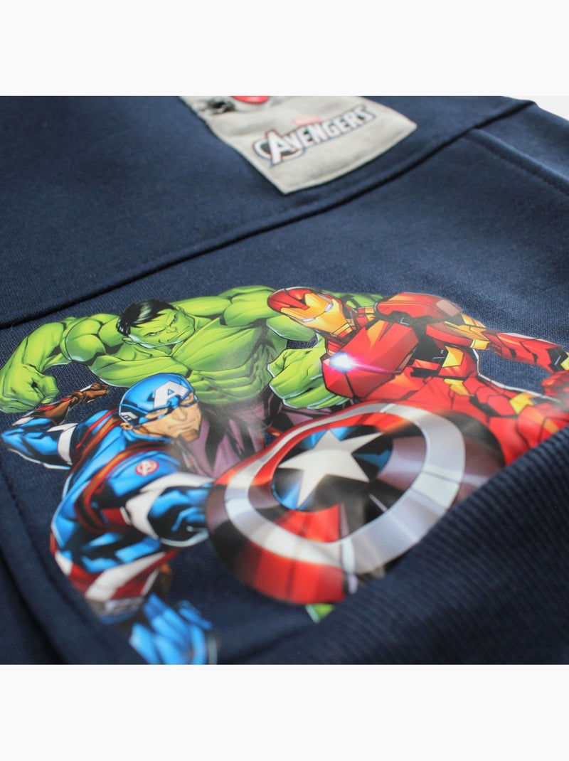 Marvel - sweat à capuche imprimé poche kangourou, manches longues Bleu marine - Kiabi