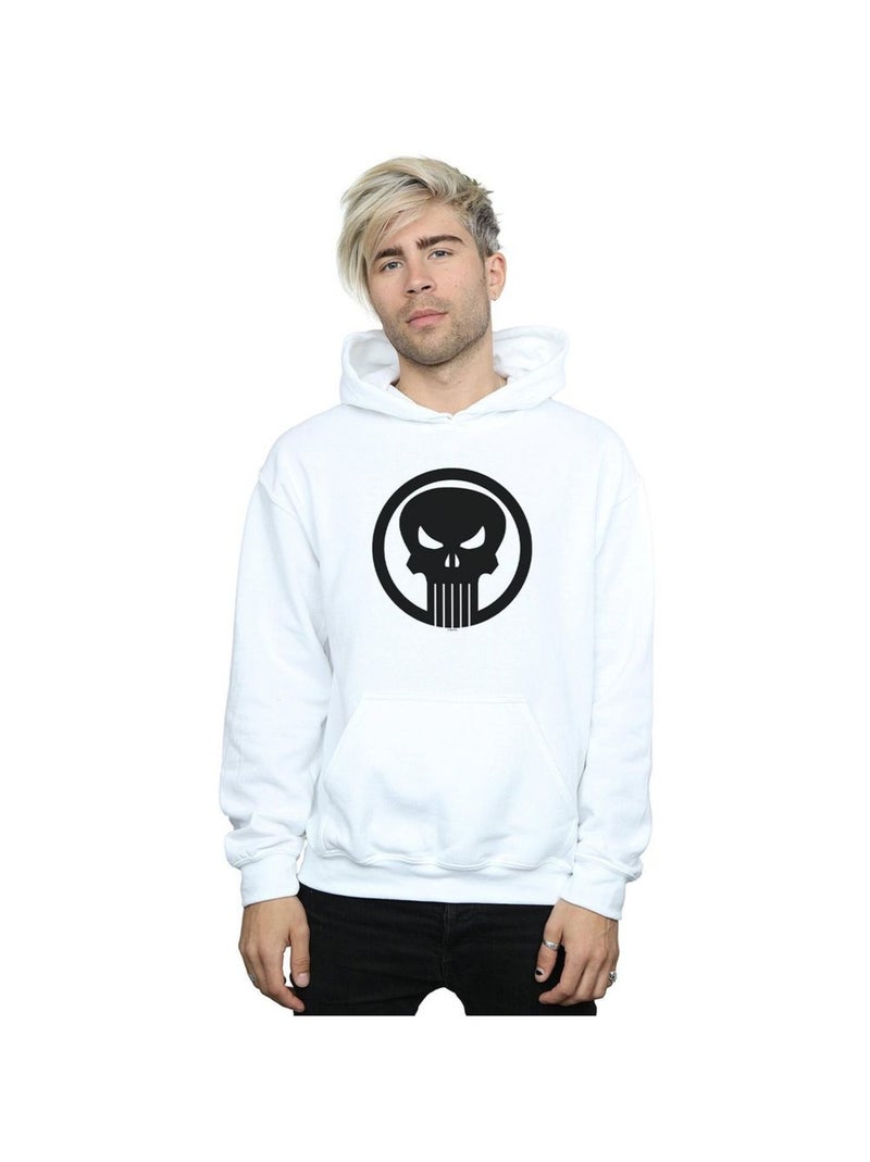 Marvel - Sweat à capuche Le Punisseur SKULL CIRCLE Blanc - Kiabi