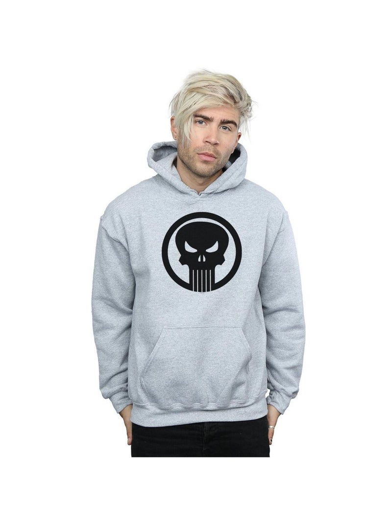 Marvel - Sweat à capuche Le Punisseur SKULL CIRCLE Gris chiné - Kiabi