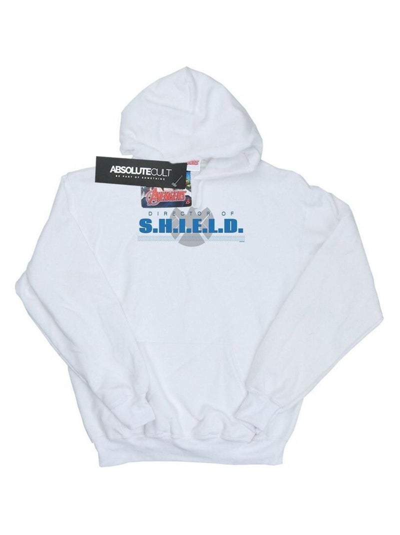 Marvel - Sweat à capuche Les Agents du S.H.I.E.L.D. DIRECTOR OF SHIELD Blanc - Kiabi