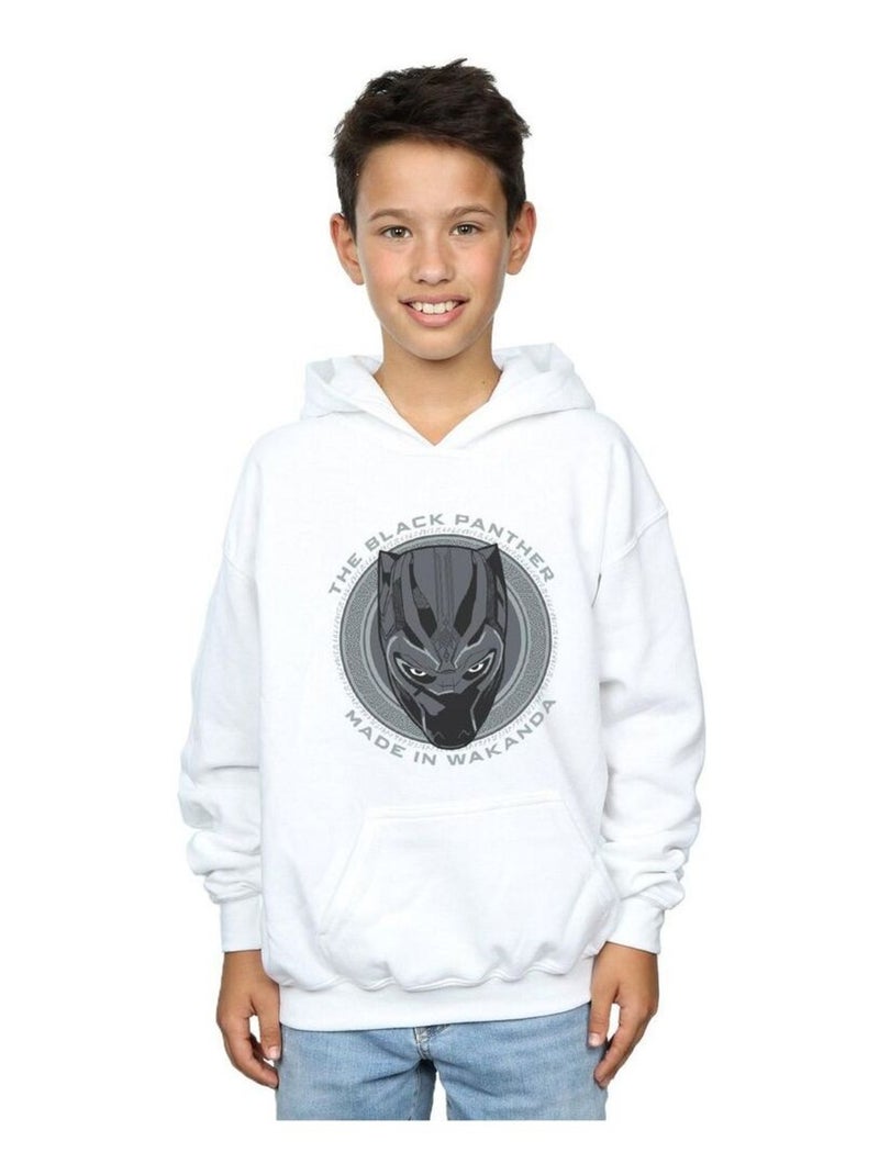Marvel - Sweat à capuche MADE IN WAKANDA Blanc - Kiabi